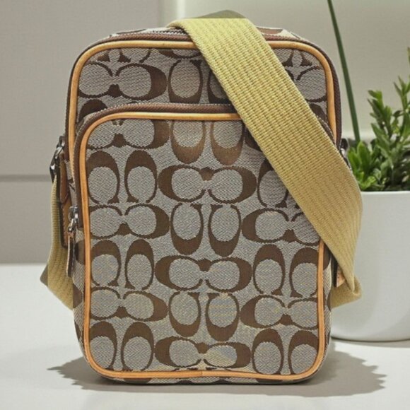 Coach Handbags - 2003 Coach Signature Canvas Flight/Camera Shoulder/Crossbody Bag